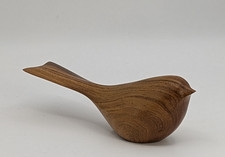 JOHN FOX / Perry Lancaster Carved Wood Tailed Tit Bird Figurine Sculpture