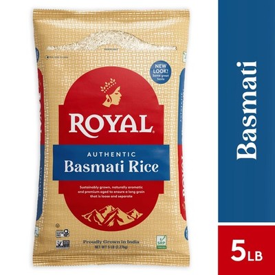 Authentic Royal Naturally Aged Indian White Basmati Rice, Long-Grain, Gluten-fre