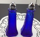 Vintage Cobalt Blue Glass Salt & Pepper Shakers. Very Nice! — photo 3