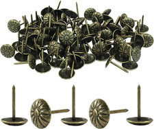 100 Pcs 7/16Inch Antique Brass Upholstery Tacks for Furniture, Metal Thumb Tacks