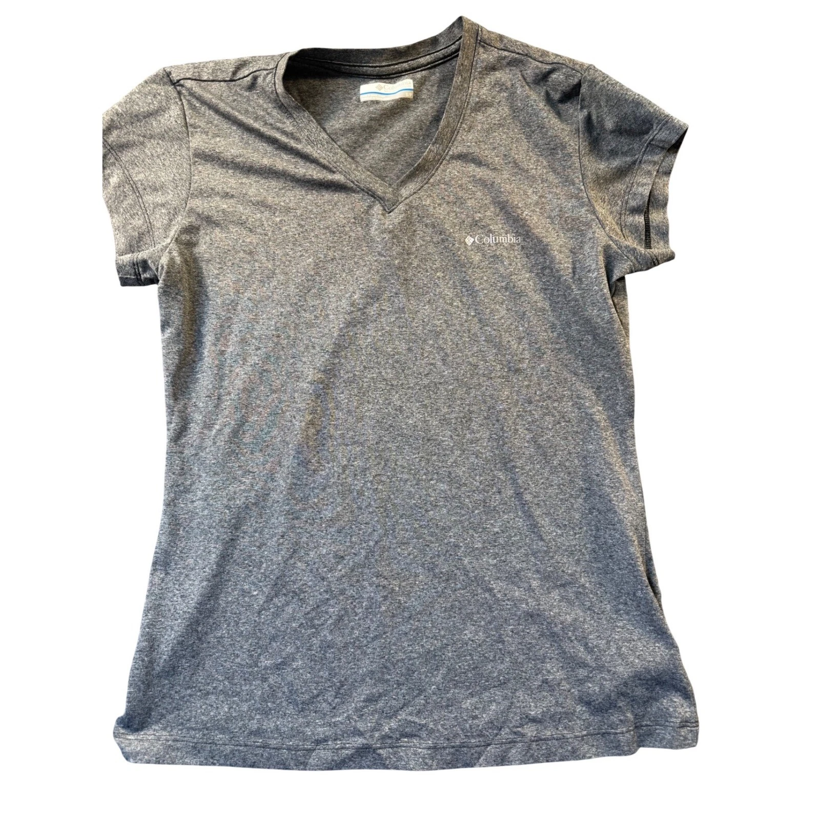 Columbia Women's Heather Gray Active Short Sleeve Crew Neck Tee Shirt S