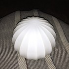 LIGHT SHADE Satin White GLOBE Glass Round Ribbed Fluted - FITTER 3 7/8" — photo 2