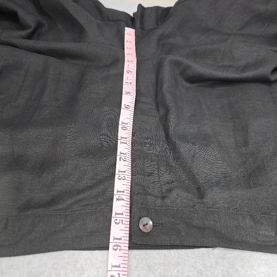 Maggie Barnes Straight Leg Pants Women Size 32W Black Linen Blend Secret Slimmer - Image 4 of 4