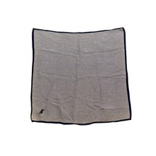 Vintage Ralph Lauren Hand-Rolled Silk Pocket Square Blue Trim 15x16