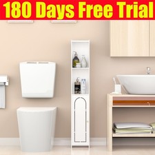 High Gloss Waterproof Bathroom Cabinet Free Standing Storage Cupboard Organizer
