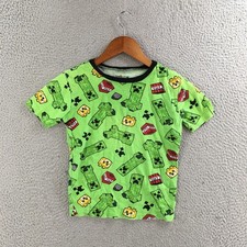 Minecraft Pajama Set Children 12 Crew Neck Short Sleeve Sleepwear Cotton Green