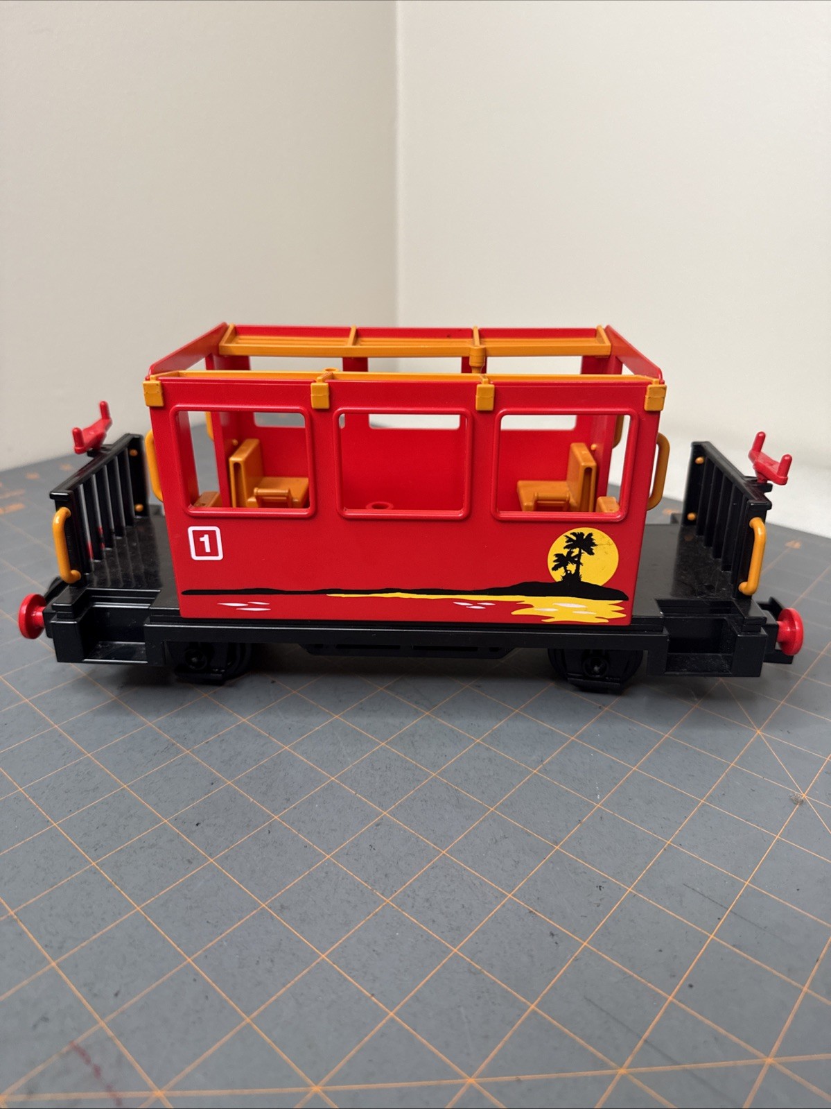 VTG 1980 Playmobil Sunset Passenger Train Car 4117 Red Geobra Germany - READ