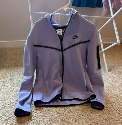 Nike tech Men's Purple Full Zip Hooded Fleece Hoodie Sweatshirt Size M