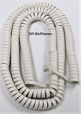 Lot of 2 White 25Ft Phone Long Handset Cord RJ9 Curly Coil Bulk Pack