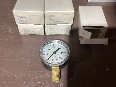 Lot of 5 TEL-TRU 2051BP4L1D6A Pressure Guage 2in 0-60 PSI 1/4  NPT