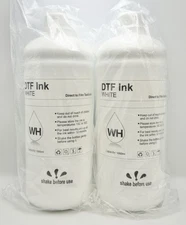 1000ML White DTF Heat Transfer Dye Ink Refill for Direct-to-Film Printing 2 Pack
