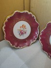 3 Zsolnay Hungary Cranberry Gold Gilt Floral Porcelain Cabinet Plates — photo 3