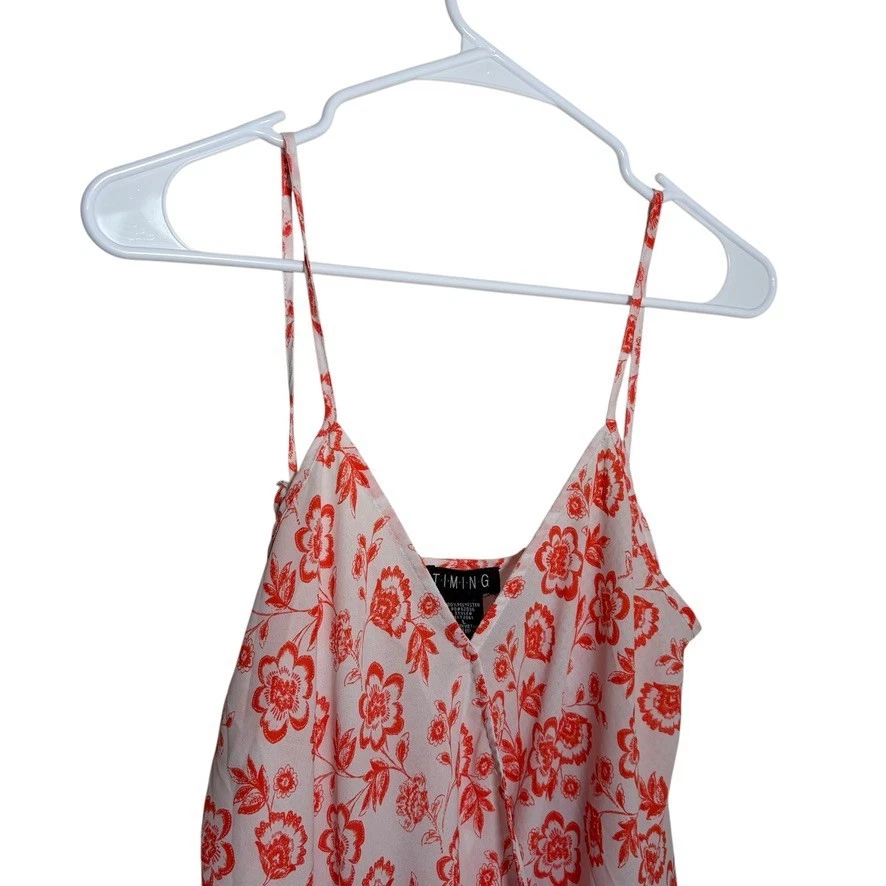 Женская майка Timing с большим v-образным вырезом без рукавов легкая с цветочным узором богемное - Изображение 2 из 4