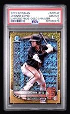 Jhonny Level PSA 10 2025 1st Bowman Chrome #BCP-147 GOLD Shim REFRACTOR /50 A6