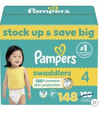 New 220 Pampers Swaddlers Dry Baby Diapers Size 4