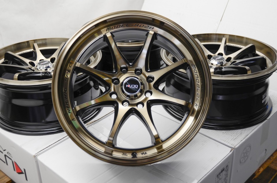 16x7 Black Bronze Wheels Rims 4 Lug Civic Scion iA iQ xB Mirage Lancer ...
