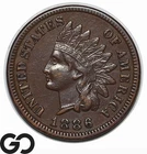 1886 Indian Head Cent Penny, Type 1, AU Better Date
