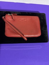 Vintage Coach - Red Double Gold Zip Pebble Leather Wallet Wristlet - F66505