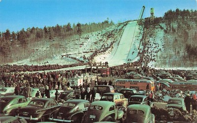 Iron Mountain Michigan Pine Mountain Ski Jump Vtg Postcard J22