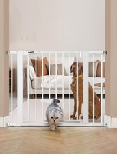 New Version Baby Gate with Cat Door Adjustable,29-40" Metal Pet Door for Stai...