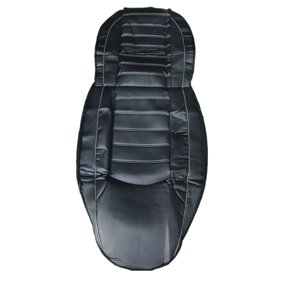 Car Seat Covers Protector Cushion PU Leather Front Cover Accessories Black/Gray - Image 3 of 4