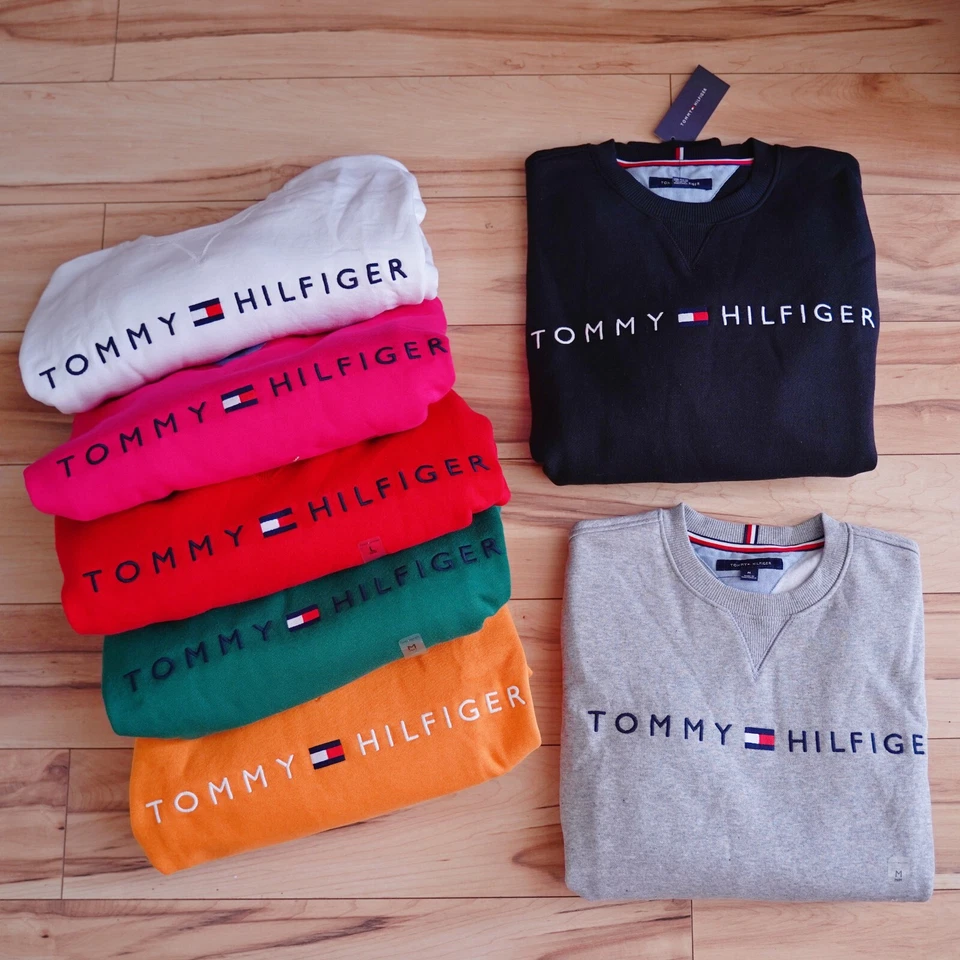 NWT Men's Tommy Hilfiger Crew Neck Essential Logo Pullover Sweater Sweatshirt - Image 2 of 4