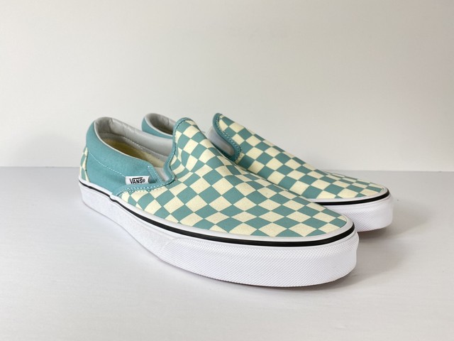 vans slip on aqua