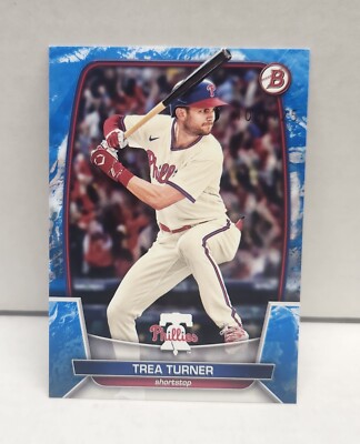 TREA TURNER 2023 Bowman Paper BLUE ~ Phillies ~ #'d /125