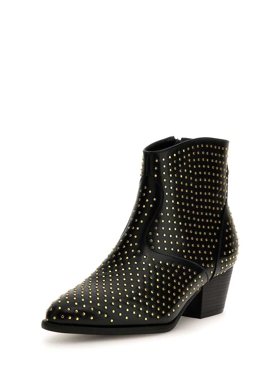 GUESS FL7BOYPEL10 stivaletto camperos borchie scarpe pelle nero eBay