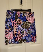 Womens Talbots Floral Skirt Size 8 A-Line Pink And Purple With Lined Skirt