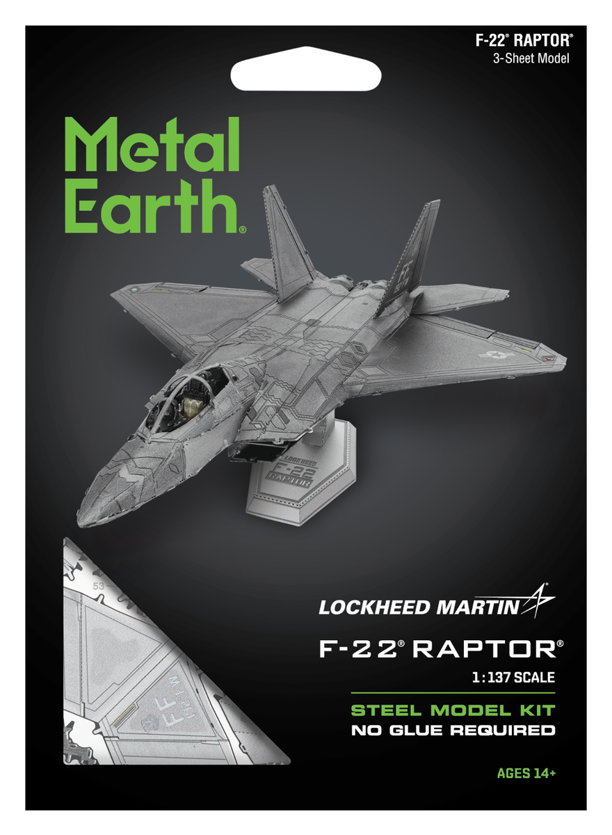 Fascinations Metal Earth Lockheed Martin F-22 RAPTOR Aircraft 3D
