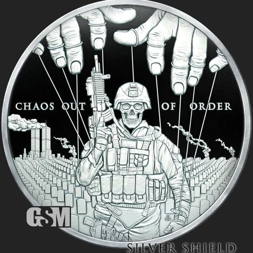 2022 1OZ Chaos Out of Order Proof - Silver Shield - .999 Pure - "Last Stock."