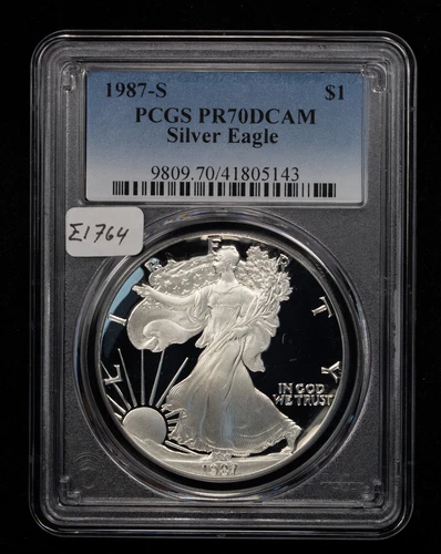 1987-S 1 oz American Silver Eagle Proof - PCGS PR 70 DCAM - SKU-E1764