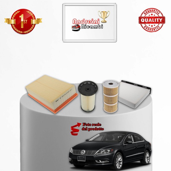 Set Service 4 Filter VW Cc 2.0 Tdi 125KW 170CV Von 2011->-image