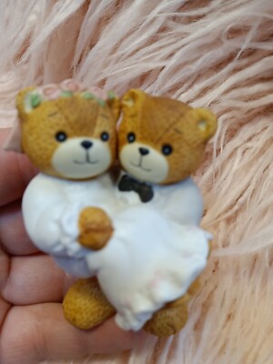 Vintage 1986 Lucy Rigg Enesco Lucy & Me Bear Wedding Party Bride & Groom