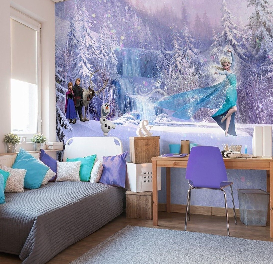 Giant decor wallpaper 368x254cm Frozen Elsa wall mural girl's bedroom Disney