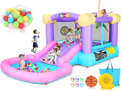 Inflatable Bounce Castle with Blower Large Jumping Area Indoor/Outdoor Playhouse