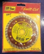 NOS - Ivy Classic Swift Cut Diamond Saw Blade 4-1/2" Turbo Dry #38052