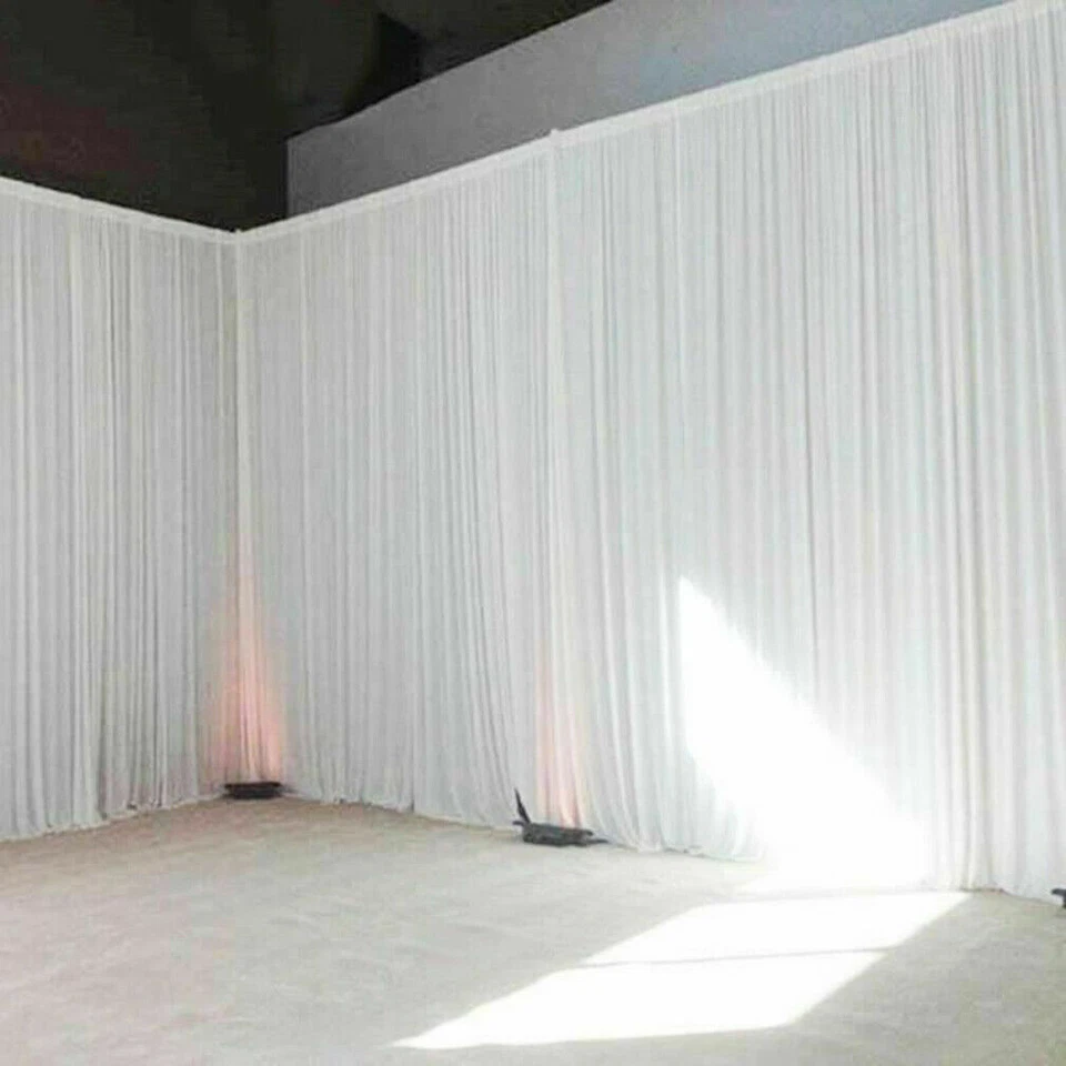 Wrinkle Free 7-20FT White Backdrop Curtain Drapes Wedding Party Event Photoshoot - Image 3 of 4