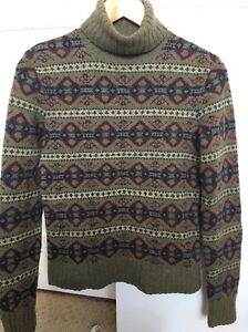 153. Ralph Lauren Turtleneck Sweater Small Cashmere Wool Blend Blue