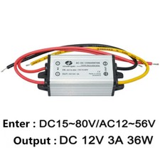 DC15-80V/AC12-56V to DC12V 3A 36W waterproof power converter step-down module