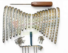 Distal Humerus Locking Plates R And Left 3 To 12 Holes And LCP Screws 130 Pcs SS