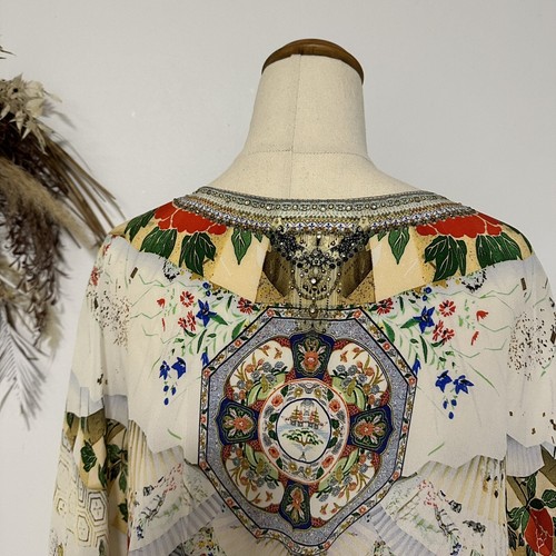 Camilla Time After Time Split Pocket Dress Kaftan Maxi White Floral Size XL - Picture 19 of 23