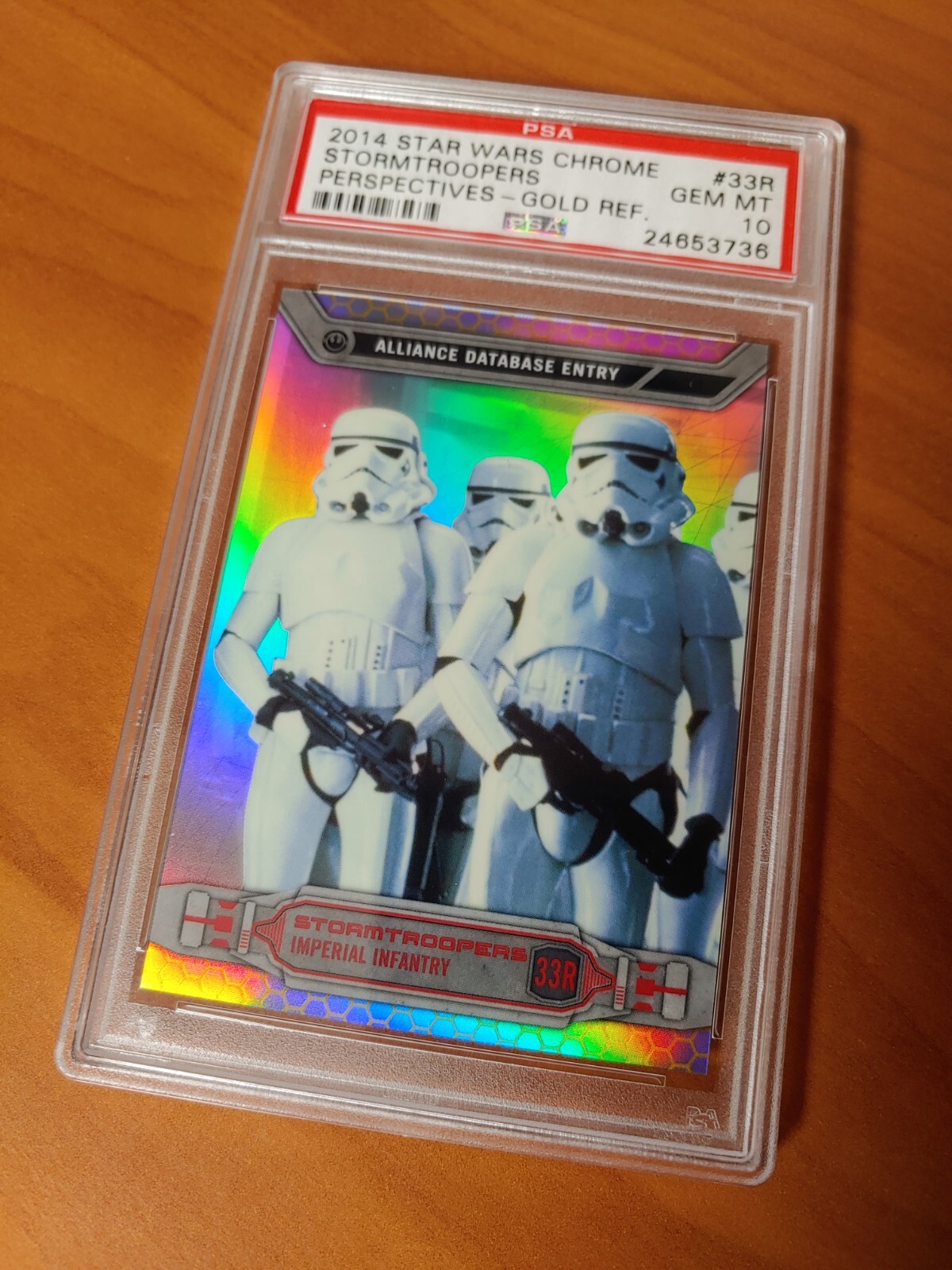 2014 Topps Star Wars Chrome PSA 10 Stormtroopers #/50 GOLD Refractor POP 1 #33R view 2