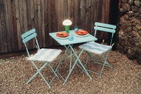 Metal Bistro Set with 2 Chairs - Sky Blue