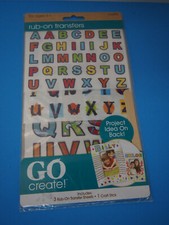 Rub On Transfers Embellishments For Scrapbooking LETTERS ASSORTED SIZES