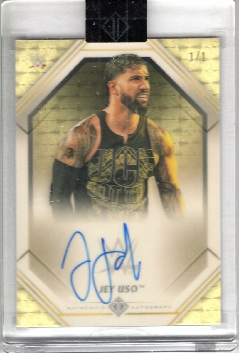 2021 Topps WWE Transcendent Auto JEY USO 1/1 Encased SUPERFRACTOR