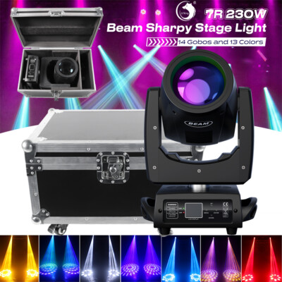 230W 7R Moving Head mit Flightcase Gobo 8 +16Prismen Spot DMX Strahl Bühnenlicht
