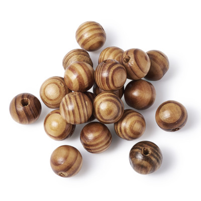 20x Natur Rund Holzperlen Bleifrei Lose Wurzelholz 16x15mm Loch 4mm