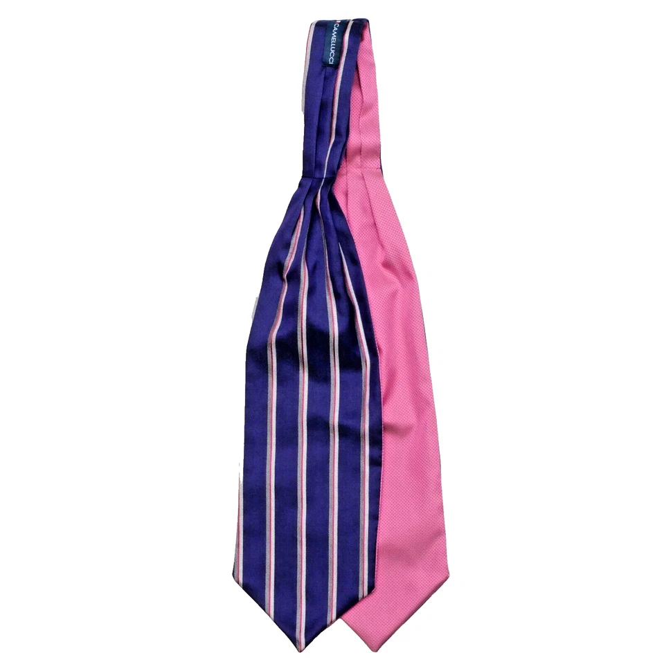 Caja de regalo de seda para hombre Cravat Ascot A210 regalo para él rosa púrpura rayas nueva con etiquetas A210 Foto 2 de 4